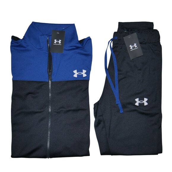 Under Armour Tracksuit Mens Size M Game Royal/Black Matching 2 pIece Set Outfit - Picture 12 of 12